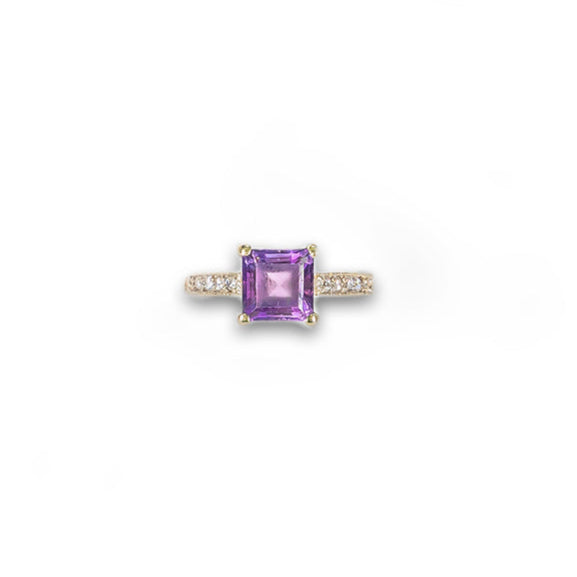 Diamond and Amethyst Ring