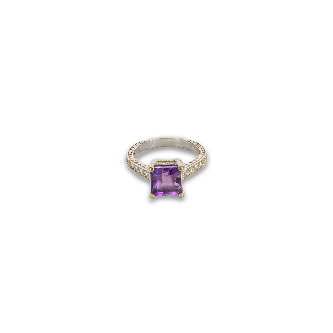Diamond and Amethyst Ring