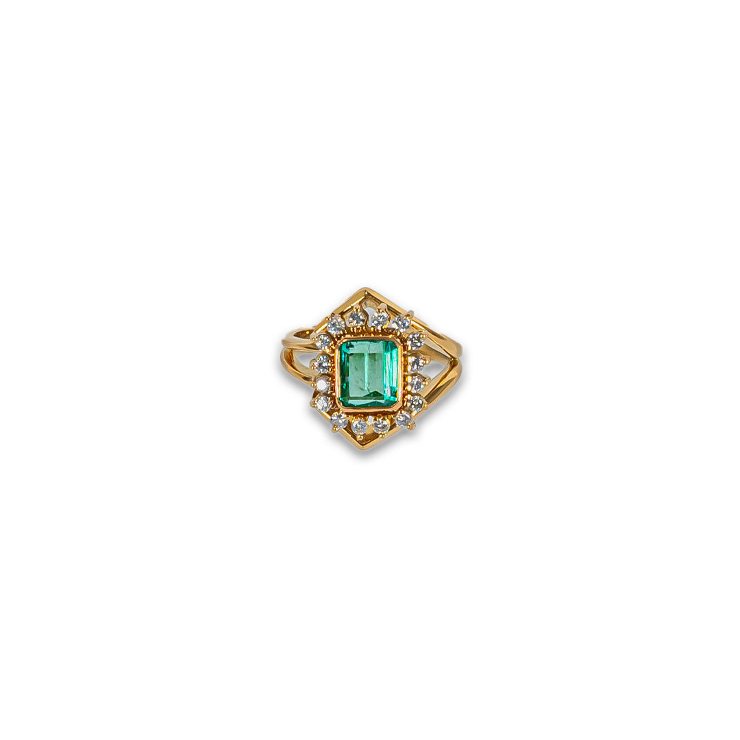18K 2.80ctw Emerald and Diamond Ring