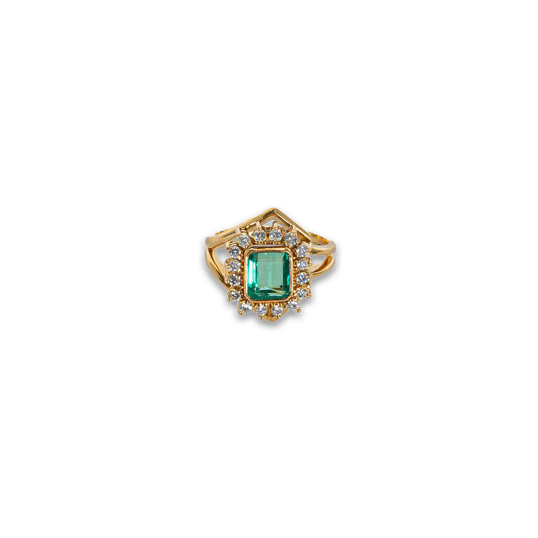 18K 2.80ctw Emerald and Diamond Ring
