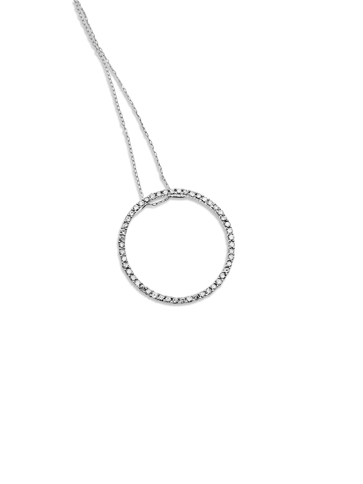 White Gold Diamond Circle Pendant